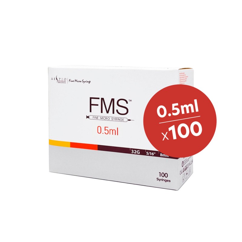 100 x FMS Micro Syringes (32G / 0.5ml / 8mm)