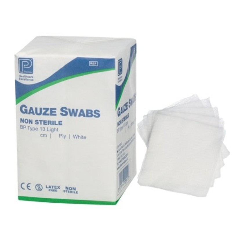 Gauze Swabs: 5 x 5cm 8 Ply x 100